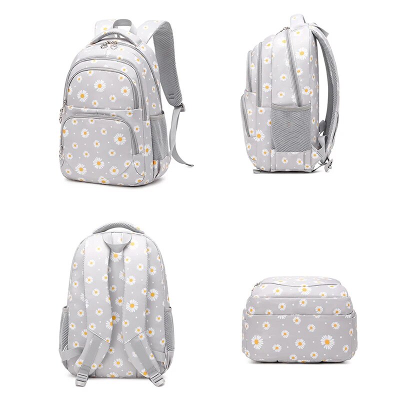 Kit de Mochila Escolar Feminina Impermeável - Florida Com Lancheira E Estojo